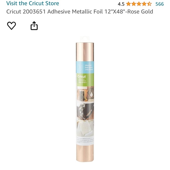 Cricut 2003651 Adhesive Metallic Foil 12"X48"-Rose Gold - 3 Rolls (see d… - Picture 3 of 7